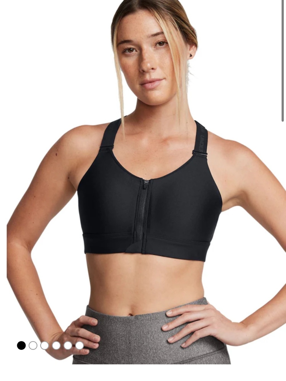 NWOT Under Armour Black Zip Sports Bra